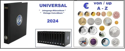 EURO-JAHRGANGS-MÜNZALBUM-2023-UNIVERSAL-A-Z-SAFE 7442-0 PREMIUM - Alben für die Sammlung von 1- und 2-Euro-Münzen, bietet Schutz und Ordnung für Ihre wertvollen Münzen mit hochwertigem Design und langlebigen Hüllen.