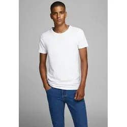 Jack & Jones T-Shirt JJEBASIC mit schmaler Passform für jeden Tag unifarben, modisch, schmal, Baumwollmischung, Rundhals weiß XXL (58/60)