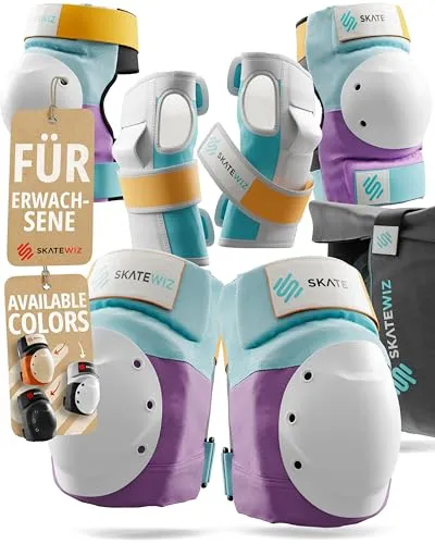 SKATEWIZ Protektoren - Inliner Schoner Erwachsene Größe M - Komplettes Schonerset für erfahrene Skater: Bietet optimalen Schutz und Komfort für Knien und Handgelenke, ideal für dynamische Skatesessions.