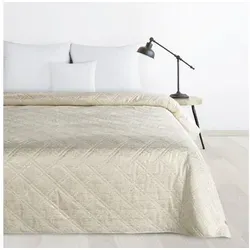 Design91 Tagesdecke Edler Bettüberwurf mit Silberglanz - Luxuriöse Patchwork Tagesdecke aus Velours, 200 cm x 220 cm, mit edler Steppung und elegantem Design für stilvolle Akzente im Schlafzimmer.