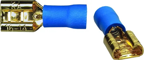 Sinuslive Flachstecker 6,3mm blau für Kabel 1,5mm² - 2,5mm² 10 Stück