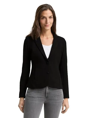 TOM TAILOR Slim Fit Blazer mit Glitzer-Effekt - Eleganter Ottoman Blazer in Slim Fit, ideal für besondere Anlässe. Mit praktischen Eingriffstaschen und schimmerndem Glitzer-Effekt für einen stilvollen Look.