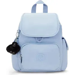 Kipling CITY PACK MINI Kleiner Rucksack, Blau - Tagesrucksack mit praktischem Kordelzugverschluss, seitlichen Taschen und dem charakteristischen Affenanhänger für einen verspielten Look.