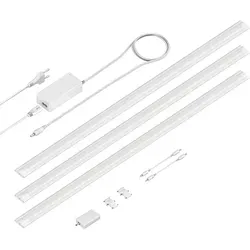 Smarte LED Unterbau-Leuchte SIRIS - 3er Set, WLAN-fähig, warmweiß - Unterschrank Beleuchtung mit flacher Bauweise, ideal für Küche oder Werkstatt. Steuerbar via Tuya-App oder Sprachbefehl über Alexa/Google Home. Energiesparend mit 963lm bei nur 9,5W pro Leuchte.