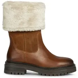 Geox Damen D Iridea M Stiefel, Cognac, 36 EU - Wanderschuhe mit Leder-Obermaterial und rutschfester Gummisohle, ideal für Komfort und Stil beim Wandern.