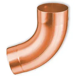 Rohrbogen 72° Grömo mit Einzug aus Kupfer – Ø 120mm - Hochwertiger Rohrbogen 72° aus Kupfer mit Einzug, ideal für präzise Dachrinnenlösungen. Robuste Bauweise für langanhaltende Stabilität und einfache Montage. Erhältlich in verschiedenen Größen für flexible Einsatzmöglichkeiten.