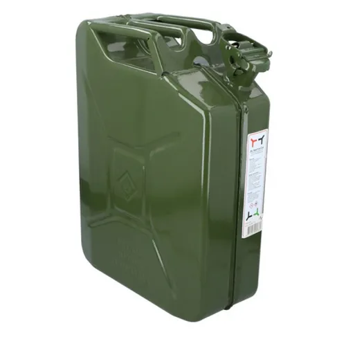 Benzinkanister 20 Liter Stahl - UN-zertifizierter Benzinkanister für Benzin und Wasser, robustes Stahlmaterial sorgt für sichere Lagerung und Transport.