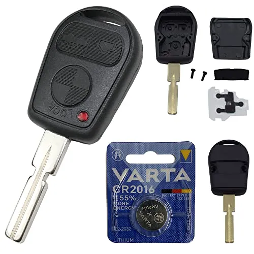 KONIKON Autoschlüssel 3 Tasten Gehäuse Fernbedienung mit Batterie passend für BMW E36 E38 E39 E46 Z3