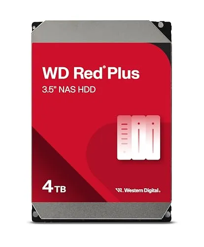 WD Red Plus 4 TB NAS Interne Festplatte 3,5 Zoll - 5400 U/Min, SATA 6 Gb/s, CMR, 256MB Cache