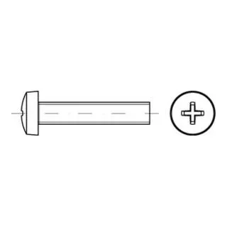 Linsenschraube M6 x 12, DIN 7985 - Hochwertige galvanisch verzinkte Linsenkopfschraube mit PH-Kreuzschlitz, ideal für verschiedene Anwendungen in der Metallverarbeitung. Robust und langlebig.