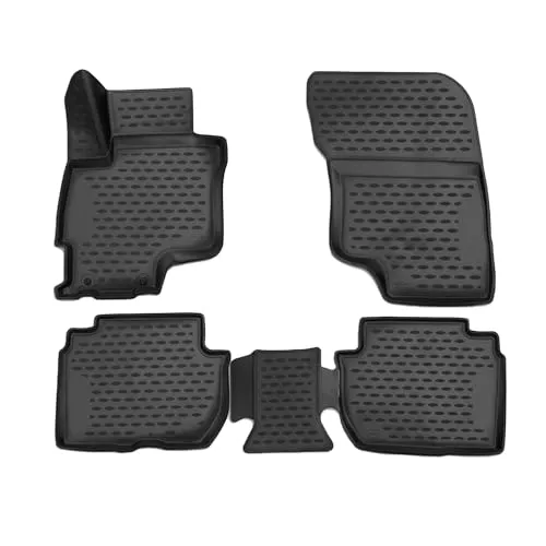 OMAC Gummimatten Fußmatte kompatibel mit Mitsubishi Outlander PHEV 2014-2019 TPE Schwarz 4X