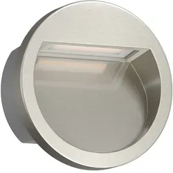 ledscom.de LED Wandeinbauleuchte NOLA, Downlight für außen, IP54, aluminium glänzend, 105mm Ø, warmweiß
