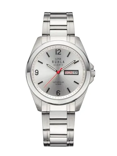 UMR RUHLA Damen Analog Uhr mit Edelstahl Armband 89000G1770-1 - Elegante Armbanduhr für Damen mit hochwertigem Edelstahlarmband, wasserdicht bis 3 ATM und ideal für den täglichen Gebrauch.