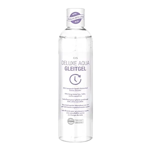 EIS Deluxe Aqua Gleitmittel | Gleitgel auf Wasserbasis mit Langzeitwirkung | Extra sensitives Intimgel für gefühlsechtes Empfinden | Transparent | 300 ml