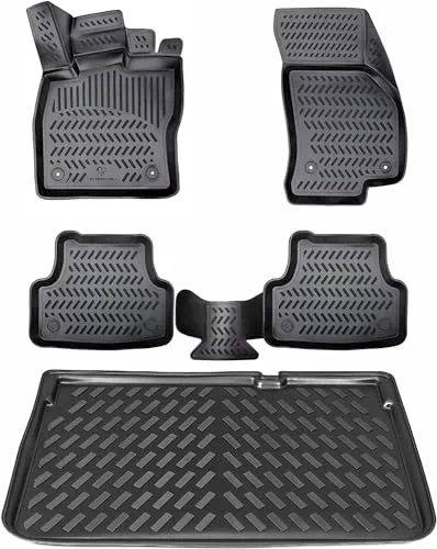 ELMASLINE 3D Gummimatten Set für BMW X1 U11 (2022-2025) - Kofferraummatten und Fußmatten Set für BMW X1, maßgefertigt für perfekten Sitz und hohen Schutz vor Schmutz und Wasser. Pflegeleicht und rutschhemmend für mehr Sicherheit im Auto.