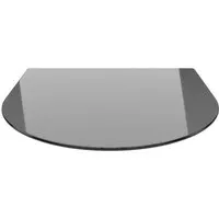 ECOfoxx Funkenschutzplatte Glasbodenplatte Rundbogen 100x100cm Schwarz - Hochwertige Glasbodenplatte für Kaminöfen und Kamineinsätze, 6 mm ESG-Glas, schützt vor Brandflecken. Mit C-Kantenschliff für optimale Stabilität und Ästhetik.