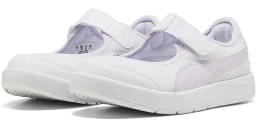 PUMA COURTFLEX V3 LINA V PS Sneaker - Weiß-Lila Frost, 33 EU - Stylische Sneaker für Kinder, mit bequemem Tragegefühl und rutschfester Sohle für sicheren Halt beim Spielen.
