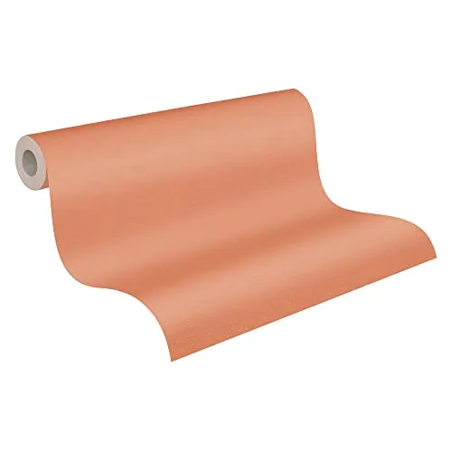 A.S. Création strukturierte Vliestapete Antigua - einfarbige Uni-Tapete in Orange - 390973