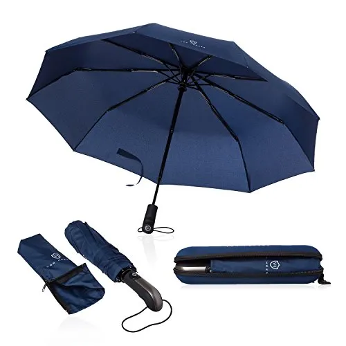 VON HEESEN Regenschirm - sturmfest bis 140 km/h - Taschenschirm mit Auf-Zu-Automatik, extrem robust und schnelltrocknend dank Teflon-Beschichtung. Ideal für stürmisches Wetter und einfach zu transportieren.