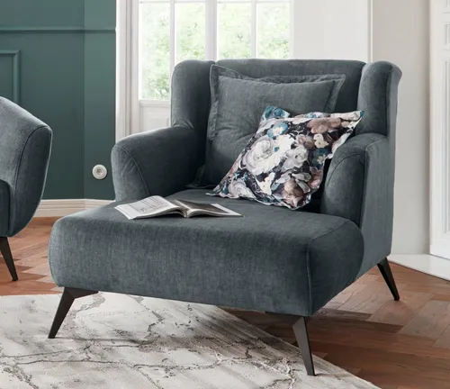 Home affaire Loveseat Baggio Mega Sessel für Komfort und Entspannung, zeitlos und modern, Zierkissen inklusive, schwarze Metallfüße