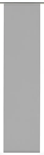 GARDINIA Flächenvorhang Stoff Entry grau 60 x 245 cm - Dekorativer Flächenvorhang aus 100% Polyester, individuell kürzbar und ideal für Sichtschutz. Einfache Montage mit selbstklebendem Flauschband, perfekt für jedes Fenster.