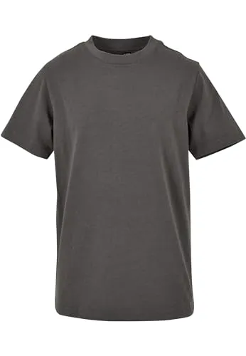 Build Your Brand Kinder T Shirt Basic – Rundhals Kurzarm Tee aus Baumwolle mit klassischer Passform für Alltag Schule Sommer und Freizeit Outfits,Darkshadow,122-128