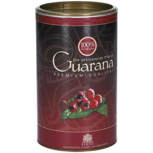 Sinfo Guarana 500g Dose - Natürliche Energie aus Brasilien - Nahrungsergänzungsmittel mit 100% reinem Guarana-Pulver, ideal zur Steigerung der körperlichen und geistigen Leistungsfähigkeit, vegan und fair gehandelt.