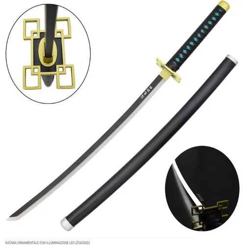 Katana LED Demon Slayer Muichiro Tokito Schwert - Filme – Beeindruckendes Katana mit LED-Beleuchtung, ideal für Sammler und Cosplay, inspiriert von Muichiro Tokito aus „Demon Slayer“. Perfekte Atmosphäre für Fans!