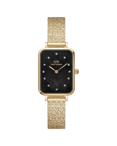 Daniel Wellington Quadro Uhr 20x26mm - Elegante Damenuhr aus Edelstahl mit Kristallen in Gold - Armbanduhren für Damen, stilvolles Design mit doppelt beschichtetem Edelstahl, wasserdicht bis 3ATM und ideal für jedes Outfit.