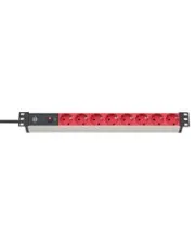 Brennenstuhl Alu-Line 19" Steckdosenleiste 8-fach - Steckdosen & Zubehör, 8 Steckdosen für vielseitige Nutzung, ideal für Serverräume und Home Offices mit flexibler Kabellänge von 1,6 - 2 m.