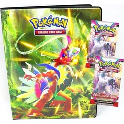 Pokemon Karten Karmesin & Purpur - Entwicklung in Paldea - 1 Mappe + 2 Booster Sammelkarten