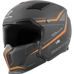 Bogotto Radic WN-ST 22.06 Helm XL, schwarz-orange für Männer - Zubehör für Schuhe und optimaler Schutz mit HIRP Schale, J-Homologation und ECE 22.06 für sicheres Fahren.