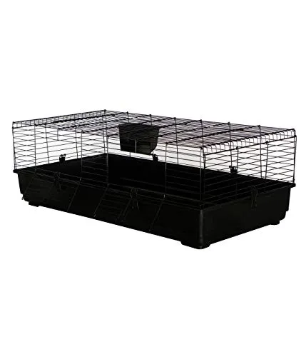Dehner Lieblinge Nagerheim Peppy, Dunkelgrau - Kleintierkäfig mit 4 Gittertüren und Anti-Rutsch-Boden, ideal für Zwergkaninchen und Meerschweinchen. Bietet viel Platz und Komfort für Ihre kleinen Haustiere.