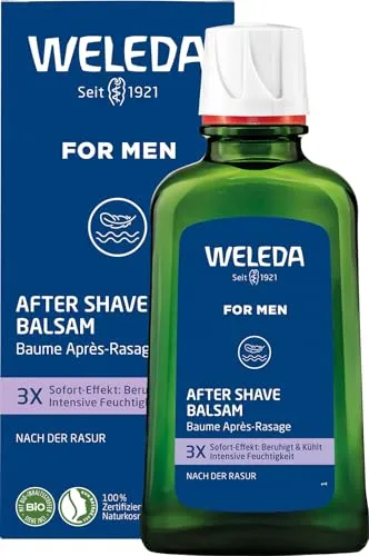 WELEDA Bio FOR MEN After Shave Balsam - Balms für Nachbehandlungen, beruhigt und pflegt die Haut nach der Rasur mit Aloe Vera und Jojobaöl für optimale Feuchtigkeit und Schutz vor dem Austrocknen.
