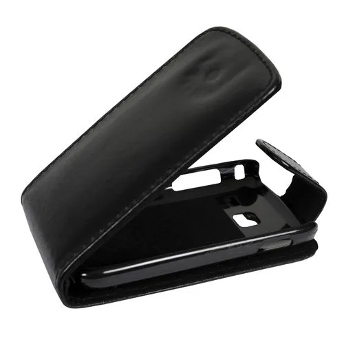 Mobilfunk Krause - Flip Case Etui Handytasche Tasche Hülle für Samsung GT-S6102 / S6102 (Schwarz)