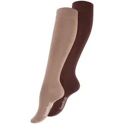 Vincent Creation® Kniestrümpfe (4-Paar) mit handgekettelter Spitze beige|braun 35-38
