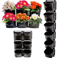 Intergarden Vertikaler Blumentopf - Pflanzenwachstumstaschen mit Bewässerungssystem - Garten-Zubehör: Vertikale Pflanzenwand mit 6-Taschen und flexibler Anordnung für Balkon oder Terrasse. Effizientes Bewässerungssystem sorgt für gesunde Pflanzen ohne großen Aufwand.