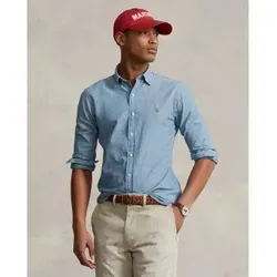 Polo Ralph Lauren Herren Hemd "Slim Fit" Langarm S - Elegantes Slim Fit Langarmhemd aus hochwertiger Baumwolle, ideal für stilvolle Casual-Looks. Mit klassischem Button-down-Kragen und hochwertigem Polospieler-Stickerei.