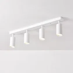 LED 4-flammige schwenkbare Deckenleuchte | Deckenspots mattweiß - Moderne Deckenleuchte mit vier schwenkbaren Strahlern, ideal für individuelles Lichtdesign in Wohnräumen und Büros. Dimmbar und passend für GU10 Leuchtmittel.