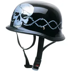 Kochmann Braincap Halbschalenhelm schwarz - Motorradhelm für Offroad-Aktivitäten, leicht unter 1000 g, mit Schnellverschluss und grafischem Design – perfekt für unisex Erwachsene.