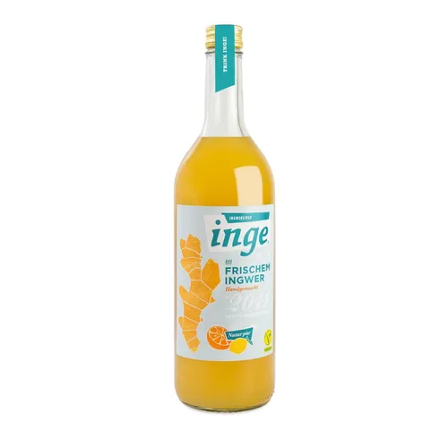 inge Ingwersirup - Getränkesirup & -zusätze – fruchtig scharf und vielseitig einsetzbar, ideal für Tee, Cocktails oder zum Kochen. Handgemacht mit frischem Ingwer und Zitronen- und Orangenzesten.