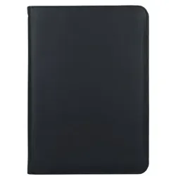 Dermata Schreibmappe VII Leder 35,5 cm schwarz - Hochwertige Leder Schreibmappe, ideal für professionelle Auftritte und Meetings, mit praktischen Fächern für Dokumente und Karten.