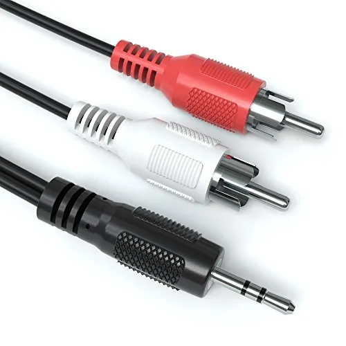 JAMEGA - 0,5m Cinch Audio Kabel Stereo 3,5mm Klinke (Aux) auf 2 x Cinch Y Splitter Chinch Kabel Koaxialkabel Klinkenkabel für Verstärker, Stereoanlagen, Hifi Anlagen uvm.