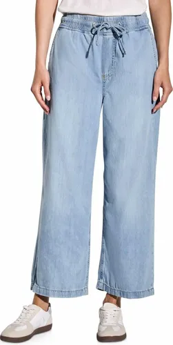 Street One Damen A378564 Jeans, Light Blue Clean, 27 - Jeans im Loose Fit mit High Waist und Wide Legs, ideal für lässige Outfits. Elastischer Bund mit Tunnelzug für perfekten Sitz und Tragekomfort.
