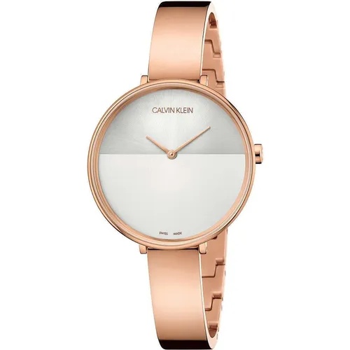 CALVIN KLEIN Rise Quartz Damenuhr - Armbanduhren: Elegante Damenarmbanduhr mit Schweizer Uhrwerk, spritzwasserfest und in stilvollem Roségold-Design.