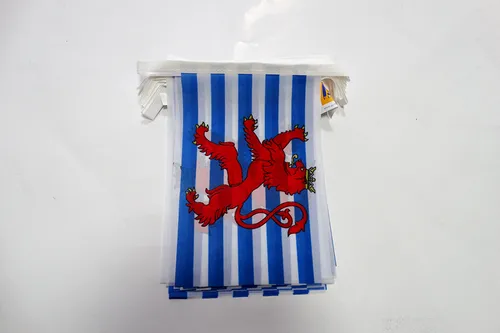 Guirlande 6 mètres 20 Drapeaux Luxembourg avec lion 21x15 cm - Drapeau luxembour