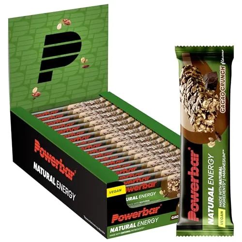 Powerbar Natural Energy Cereal-Cacao Crunch - 18x40g - Veganer Ausdauer- & Energieriegel mit komplexen Kohlenhydraten und Magnesium für langanhaltende Energie, perfekt für Sport und unterwegs.