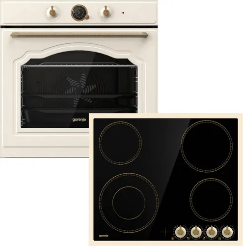 GORENJE Backofen-Set BOS737E301X mit AirFry-Funktion - Backofen-Set mit ecoClean und ExtraSteam für perfekte Backergebnisse. Ideal für knuspriges Brot und vielseitige Kochmöglichkeiten. Energieeffizienzklasse A.