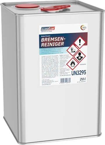 EUROLUB Bremsenreiniger 20 Liter - Effektive Bremsenpflege - Bremsenpflege: Entfernt zuverlässig Öl und Fett für optimale Bremsleistung.