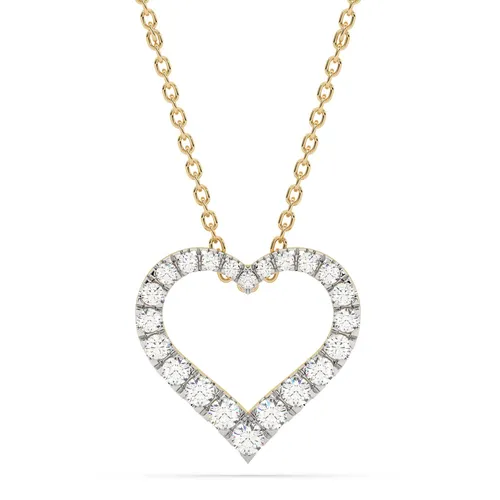 Diam Addict Anhänger Kette 585 Gold gelb mit Diamant - Elegante Halskette aus mehrfarbigem Gold mit einem 0,6 ct Diamanten. Verlängerbar um 3 cm, ideal für jeden Anlass. Stilvolles Design in hochwertiger Verarbeitung.